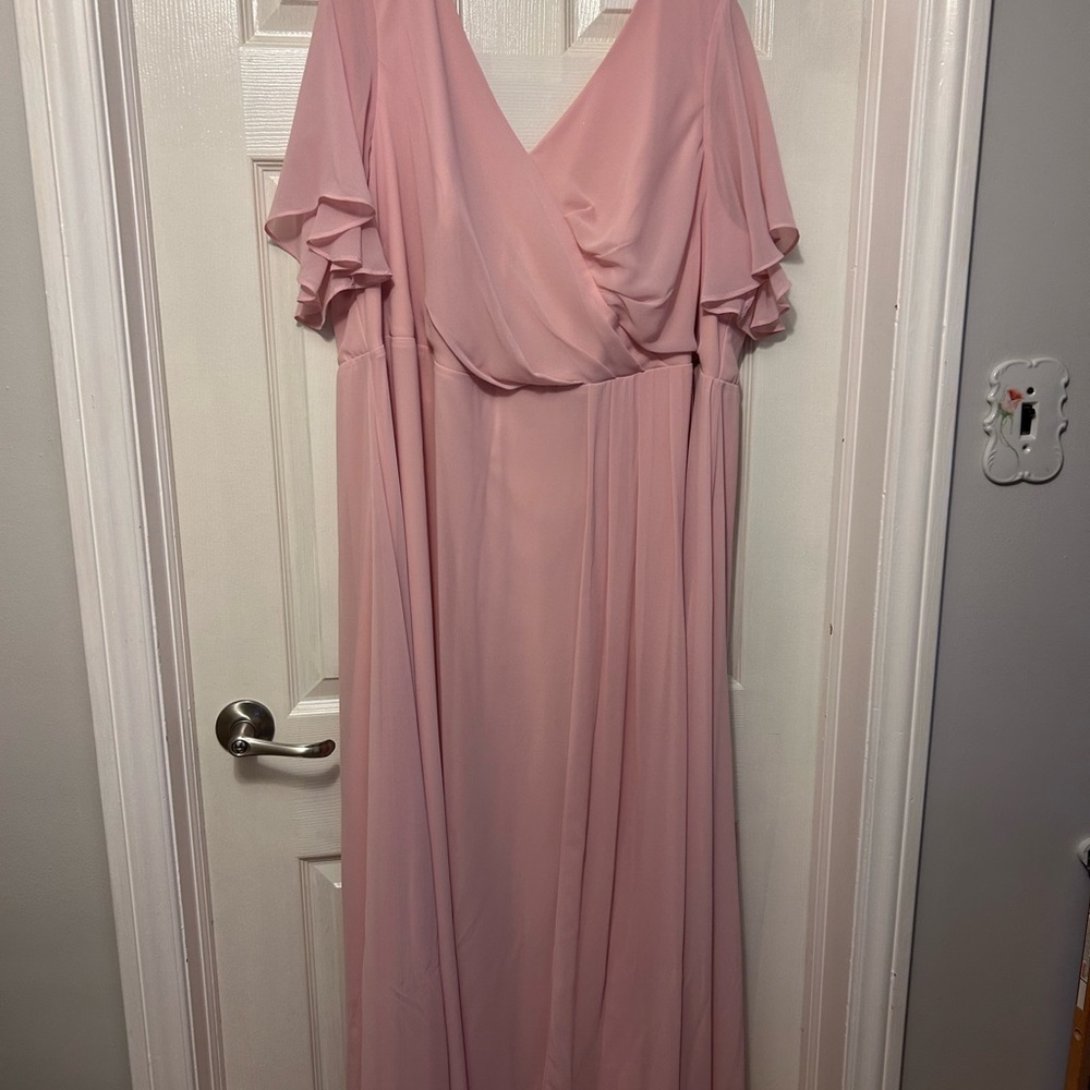 Ever Pretty Pink Ruched Wrap Maxi Dress for Weddings